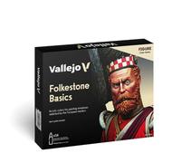 Vallejo 70101 - Vallejo Model Color Folkstone Basics Acrylic Paint Set - 16 x Assorted 17millimeter Colour, Beige/Blue/Brown/Gold/Green/Grey/Orange/Red/Silver/Yellow