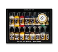 Vallejo Model Color Set, 16 Basic Acrylic Paints for Airbrush, Matte Finish, ...