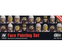 Vallejo Model Color Faces Painting Acrylic Paint Set - Assorted Colours (Pack of 8),Red,17 ml (Pack of 8)