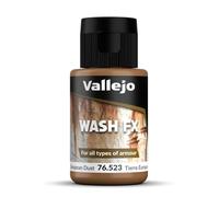 Vallejo Model Wash Acrylic Paint, Earth Color, 35 ml Bottle with Dropper, Water-Based Wash for Shadow and Light Effects on Miniatures and Models