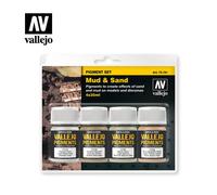 Acrylicos Vallejo VJ73191 "Mud & Sand" Pigments Set, Black, 35 ml (Pack of 4)