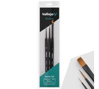 Vallejo Precision B03990 Starter Set (Round No.1, Triangular 3/0, Flat Synth. No.4)