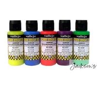 Vallejo Premium Color 60 ml Fluorescent Color Set (Set of 5),white