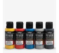 Vallejo : Premium Airbrush Paint Metallic Colours : 60ml : Set of 5