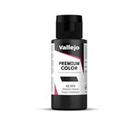 Vallejo Premium Color Acrylic Paint, Metallic Black for Airbrush, High Durability, Impact-Resistant Formula, Ideal for Model Painting and Craft Projects