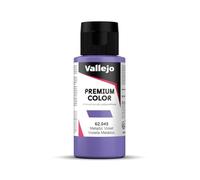Vallejo Premium Color Acrylic Paint, Water-Based Metallic Violet for Airbrush, 60 ml Bottle with Hinged Cap, Ideal for Model Making and Miniatures