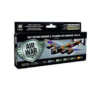 Vallejo"RAF & FAA Bomber Air Command & Training Air 1939-45" Model Air Colouring Kit,17 ml (Pack of 8)