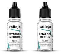 Vallejo Retarder Medium, Clear, 18 ml for Acrylic Paints, Improves Flow and Drying Time, Ideal for Artists and Crafters (Pack of 2)