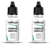 Vallejo Thinner Medium, Colorless Diluent for Acrylic Paints, 18 ml Bottle, Ideal for Thinning and Blending, Perfect for Artists and Hobbyists (Pack of 2)
