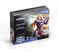 Vallejo True Metallic Metal Core Set - Complete Set Metallic Paint for Miniatures - 60 Colours True Metallic Metal 18 ml + Brush