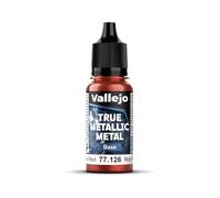 Vallejo True Metallic Paint 127-18ML Crimson Magenta, High Coverage, Brush Application, Self-Leveling Formula, Ideal for Miniatures and Models