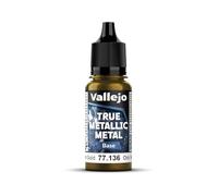 Vallejo True Metallic Paint 137-18ML Arcane Gold, Metallic Effect, High Coverage, Smooth Finish, Ideal for Brush Application