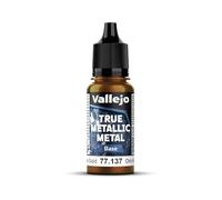 Vallejo True Metallic Paint 138 Rusty Metal, High Coverage, Brush Application, 18 ml Dropper Bottle, Ideal for Miniatures and Models