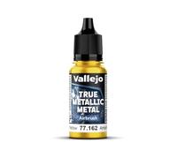 Vallejo True Metallic Paint 163-18ml Airbrush, Imperial Gold, Smooth Finish, High Intensity, Ready to Use, Ideal for Modeling and Crafts