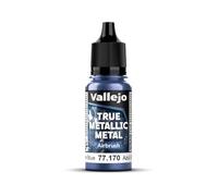 Vallejo True Metallic Paint 171, 18ml Sapphire Blue, Airbrush Formulation, Smooth Finish, High Color Intensity, No Thinning Required
