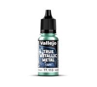 Vallejo True Metallic Paint DUSKEN GREEN 18 ml, Luminous Finish for Blending and Mixing, Brush Application, Ideal for Modeling and Crafts