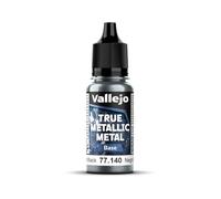 Vallejo True Metallic Paint, Obsidian Black, 18 ml, High Coverage, Smooth Finish, Ideal for Brush Application, Mixable for Custom Shades