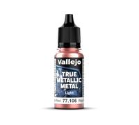Vallejo True Metallic Paint 107-18ML Crimson Magenta, Luminous Finish, Ideal for Brush Application, Mixable for Smooth Gradients, Dropper Bottle