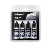 Vallejo True Metallic Paint Set, 4 Colors for Metal Painting, Includes Base, Light, Shade, Airbrush, Consistent and Versatile Results