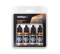 Vallejo True Metallic Paint Set, 4 Colors for Metal Painting, Includes Base, Light, Shade, Airbrush, BSL System for Consistent Results