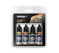 Vallejo True Metallic Paint Set, 4 Colors for Metal Painting, Includes Base, Light, Shade, Airbrush, Consistent and Versatile Results