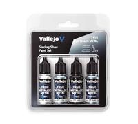 Vallejo True Metallic Paint Set, 4 Colors for Metal Painting, Includes Base, Light, Shade, Airbrush, Consistent and Versatile Results
