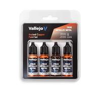 Vallejo True Metallic Paint Set, Ruby Red for Metal Painting, 4 Colors for Base, Light, Shade and Airbrush, BSL System for Consistent Results