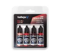 Vallejo True Metallic Paint Set, 4 Colors for Metal Painting, Includes Base, Light, Shade, Airbrush, BSL System for Consistent Results