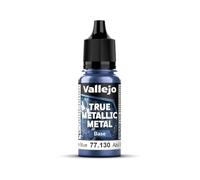 Vallejo True Metallic Paint, Ultramarine Blue, 18 ml, High Coverage, Smooth Finish, Ideal for Brush Application, Mixable for Custom Shades