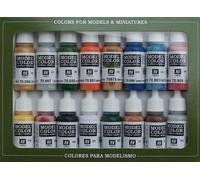 Vallejo VA70101 17ml x16 - Model Color Acrylic Paint Set - Folkstone Basics