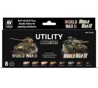 Vallejo VA70201 18ml x8 - Model Color Acrylic Paint Set - WWII / WWIII Utility