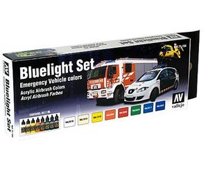 Vallejo VA71154 17ml x 8 - Model Air Set - Bluelight - Emergency Vehicle Colours