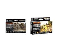 Vallejo VAL70206 Colours for Models and minatures, 17 ml (Pack of 6) & VAL70207 AV Model Color Set-WWII German Waffen SS (6), 17 ml (Pack of 6)