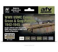 Vallejo VAL71623 Farb, Grn Grau Tarnung AV Model Air Set-WWII USMC Colors Gre