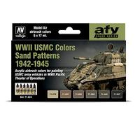 Vallejo VAL71624 Farb Tarnung AV Model Air Set-WWII USMC Colors Sand Patterns 1942-1945, Brown