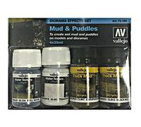 Vallejo VAL73189 Modelling Paint, Mud & Puddles Pigment Set 4 X 35ml, 35 ml (Pack of 4)