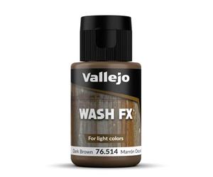 Vallejo Wash FX Acrylic Paint, Brown for Easy Shadow and Light Effects, 35 ml for Model Making and Miniatures