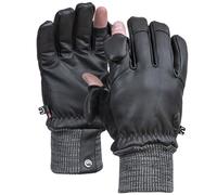 Vallerret Hatchet Photography Glove, FlipTech Finger Caps with Magnets, Merino Wool Lining for Comfort & Resilient Goat Leather (Black, S)
