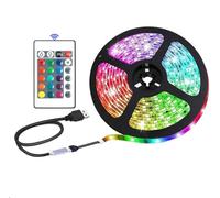 Valletock 3m/9.84ft USB LED Strip Lights with Adjustable Colour and Brightness, 24Keys Remote Control, Simple and Easy to Install, for Indoor Decoration, TV, Computers