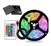 Valletock Battery Powered Led Strip Lights with 24-Button Remote Control, RGB 16 Colors, Strong self-Adhesive, DIY(9.84feet/3m)