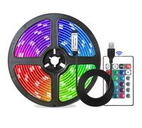 Valletock USB Powered LED Strip Lights, 24 Keys Remote RGB 5050 Flexible LED Lights,16 Colors for Decoration, TV (2m)