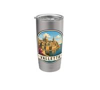 Valletta Malta Colonial Architecture Design Stainless Steel Insulated Tumbler