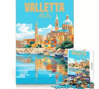 Valletta Malta Jigsaw Puzzles 1000 Pieces for Teenagers Thought Skill Casual Relaxation Flawless Fit (38x52cm)