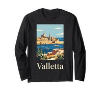 Valletta Malta Mediterranean Harbor Travel Design Long Sleeve T-Shirt