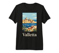 Valletta Malta Mediterranean Harbor Travel Design Premium T-Shirt