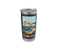 Valletta Malta Mediterranean Harbor Travel Design Stainless Steel Insulated Tumbler