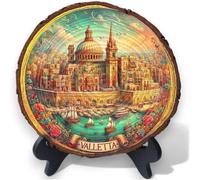 Valletta Malta Souvenir - Mediterranean Heritage Wood Plaque Ideal for Island Explorers & Cultural Collectors
