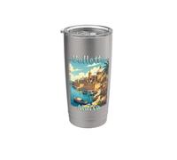 Valletta Malta Vintage Mediterranean Travel Design Stainless Steel Insulated Tumbler