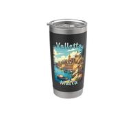 Valletta Malta Vintage Mediterranean Travel Design Stainless Steel Insulated Tumbler