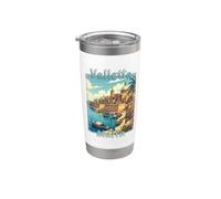 Valletta Malta Vintage Mediterranean Travel Design Stainless Steel Insulated Tumbler